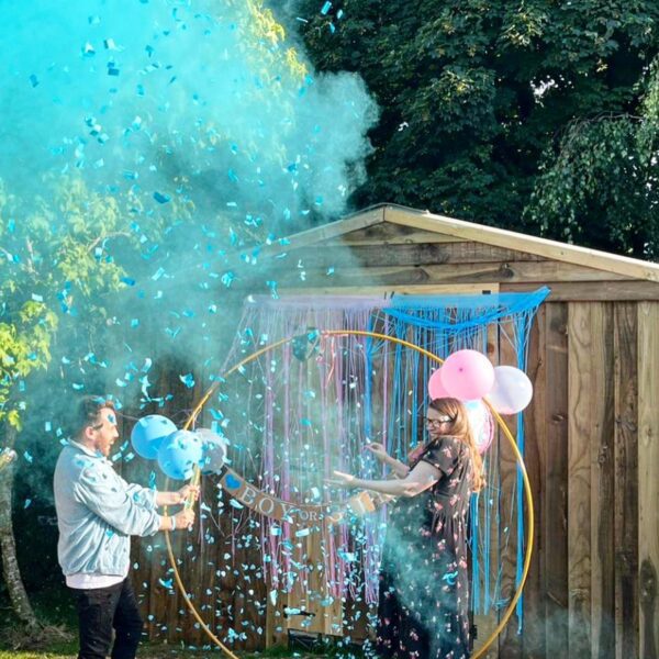 Round Yellow DIY Balloon Arch Hoop With Electric Balloon Pump