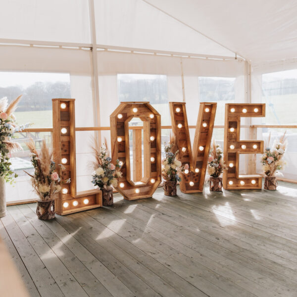 Rustic LOVE Light Up Letters