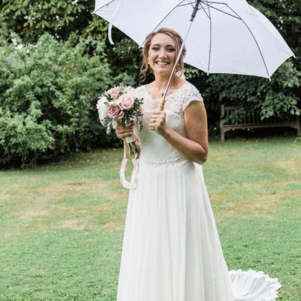 6 x White Wedding Umbrellas