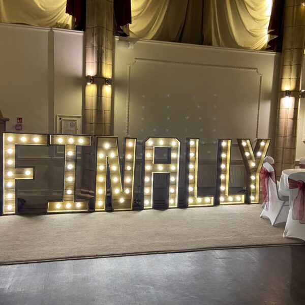 Rustic ‘FINALLY’ Light Up Letters