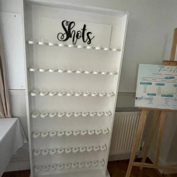 Shots Wall (including 70 empty shot glasses)