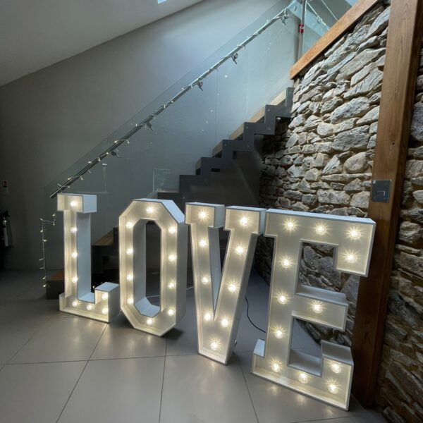 White LOVE Light Up Letters