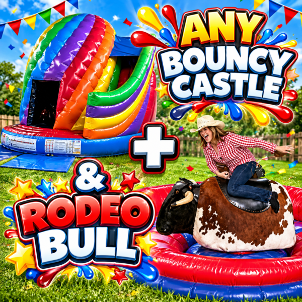 Bouncy Castle & Rodeo Bull Duo