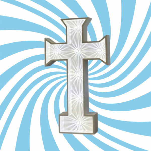 4ft White Light Up Cross