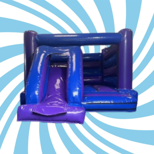 12ft x 18ft Blue & Purple Low Front Slide Combi Castle